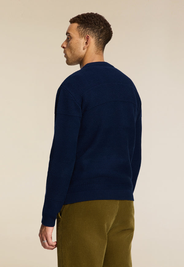 Shiwi PERRY Regular Fit Structured Pullover Blue Dark Navy