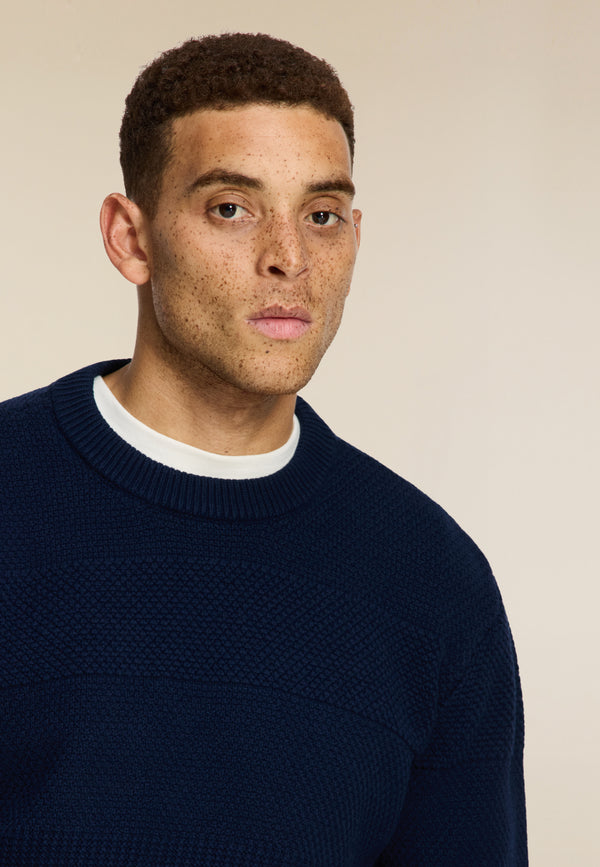 shiwi PERRY regular fit structured pullover Blue dark navy