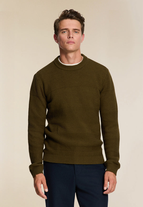 Shiwi PERRY Regular Fit Structured Pullover Green Olive