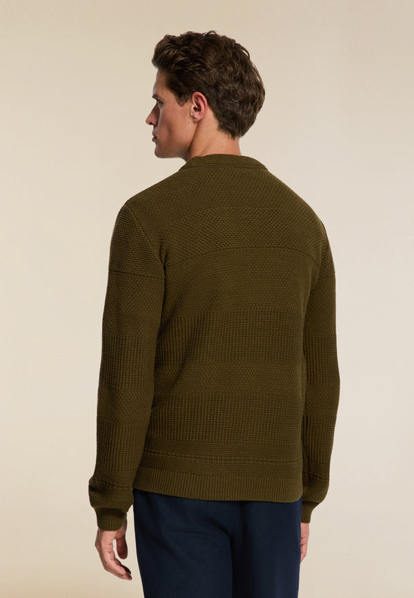 Shiwi PERRY Regular Fit Structured Pullover Green Olive