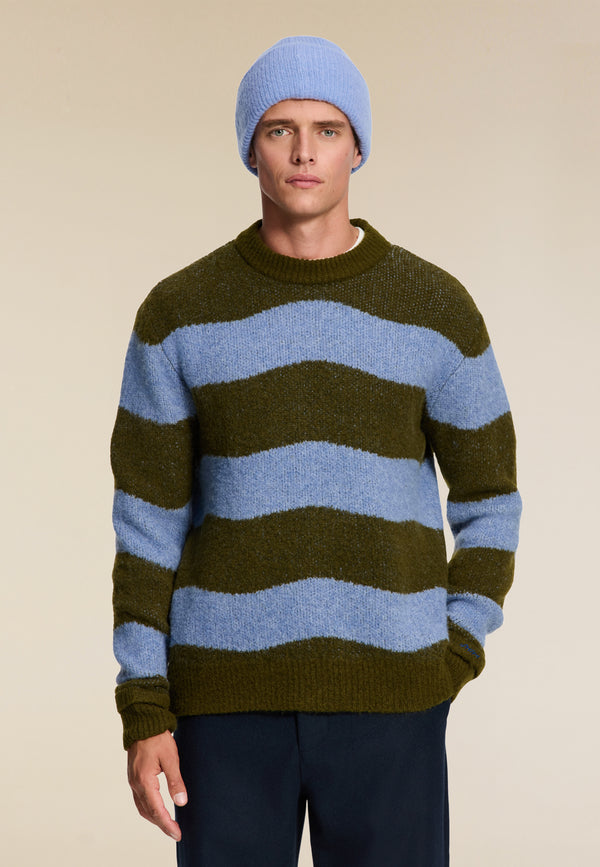 shiwi PIKE relaxed fit wave pullover Green blue wave