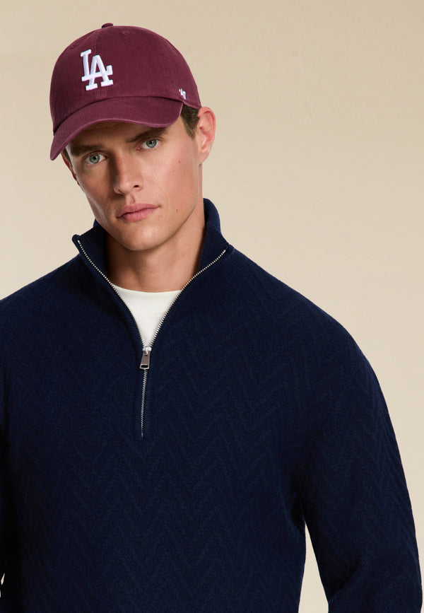 Shiwi PIKE Relaxed Fit Zigzag Pullover Blue Dark Navy