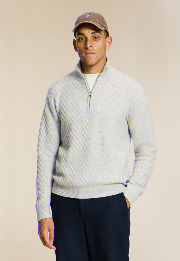 shiwi PIKE relaxed fit zigzag pullover Light grey melange