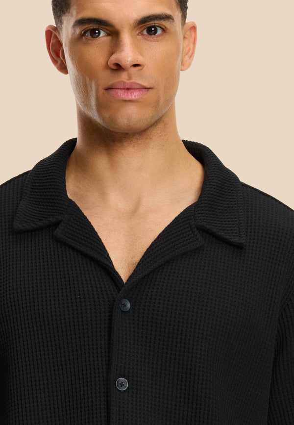 Shiwi DEAN Waffle Structure Shortsleeve Black