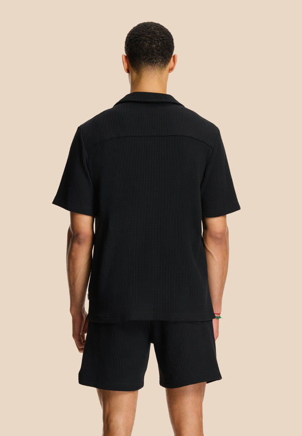 Shiwi DEAN Waffle Structure Shortsleeve Black