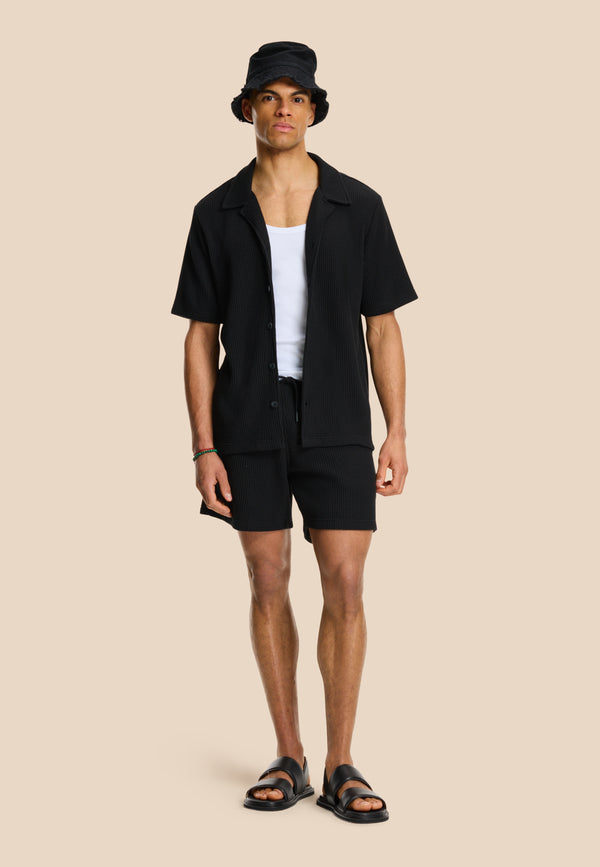 Shiwi DEAN Waffle Structure Shortsleeve Black