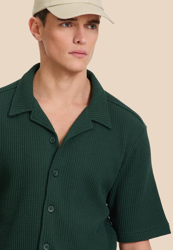 Shiwi DEAN Waffle Structure Shortsleeve Green Leaf