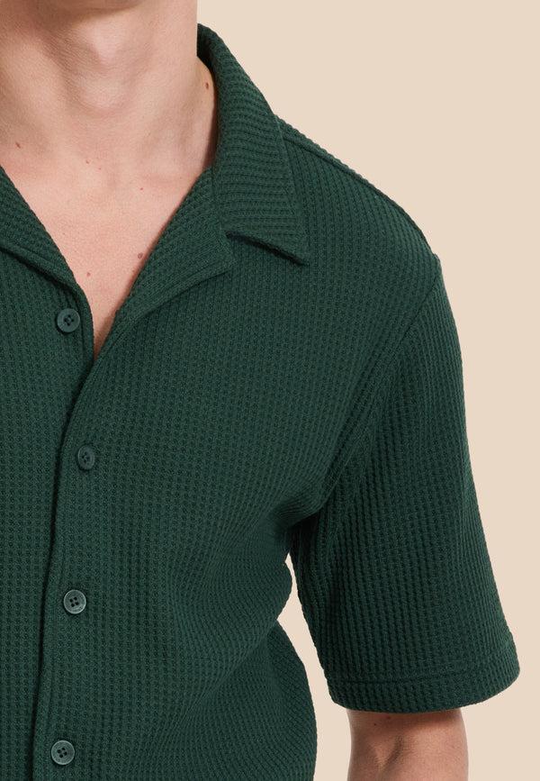 Shiwi DEAN Waffle Structure Shortsleeve Green Leaf