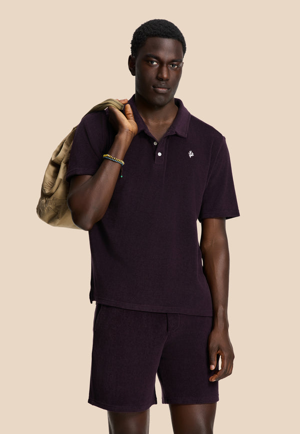 shiwi EVAN toweling shorts solid Purple rock