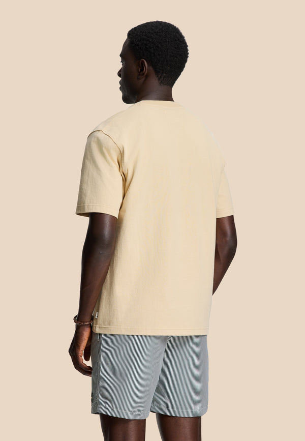Shiwi FINN Relaxed T-shirt Coral Logo Beige Sand