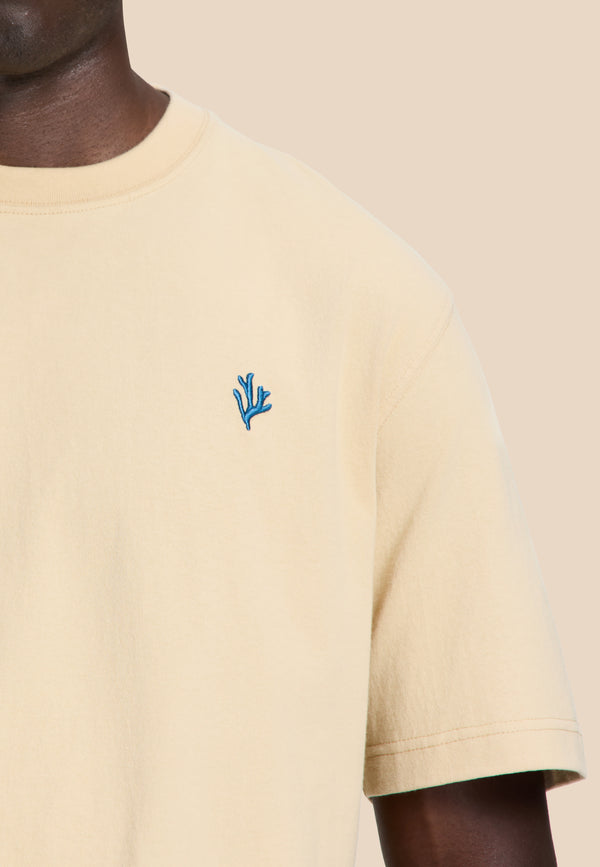 Shiwi FINN Relaxed T-shirt Coral Logo Beige Sand