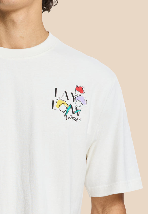 Shiwi FINN Relaxed T-shirt Sketched Flowers White
