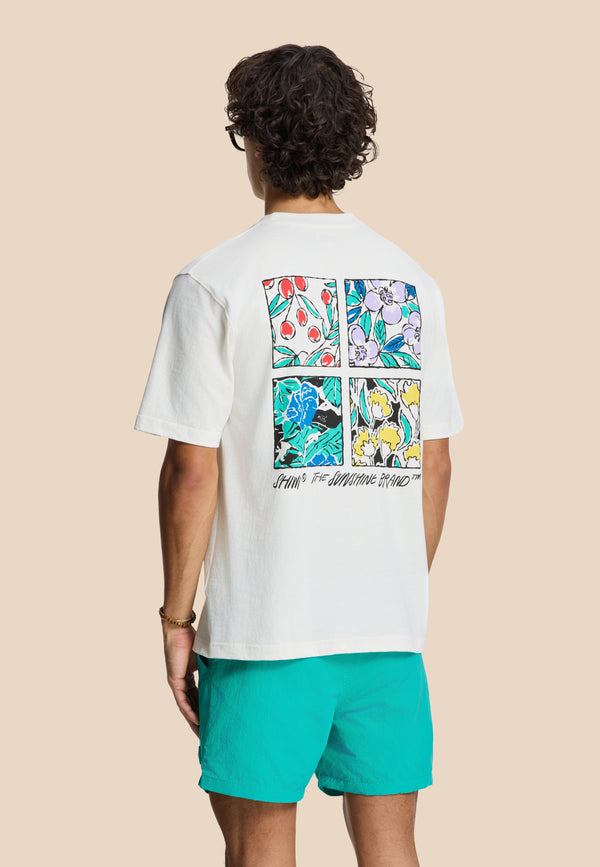 Shiwi FINN Relaxed T-shirt Sketched Flowers White