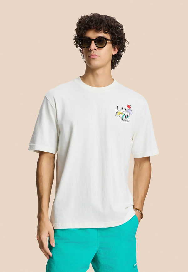 shiwi FINN relaxed t-shirt sketched flowers White