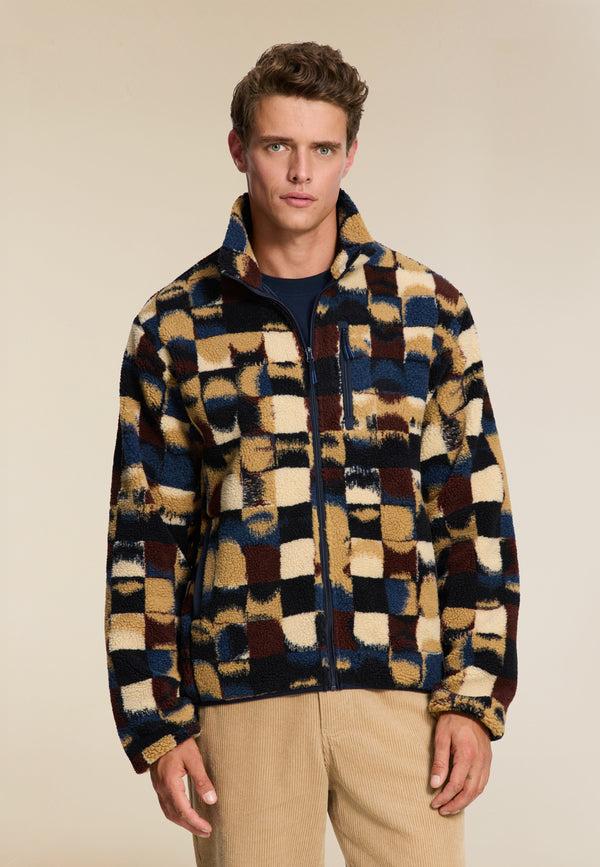 Shiwi LEE Geo Quilt Teddy Jacket Red Earth