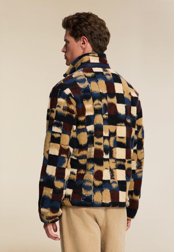 Shiwi LEE Geo Quilt Teddy Jacket Red Earth
