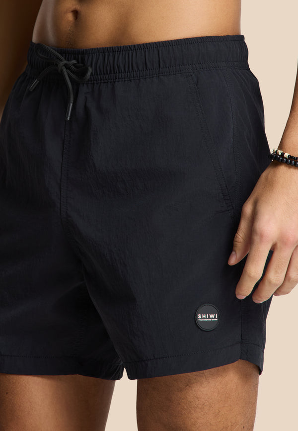 Shiwi NATE QUICK DRY Swim Shorts Solid Black