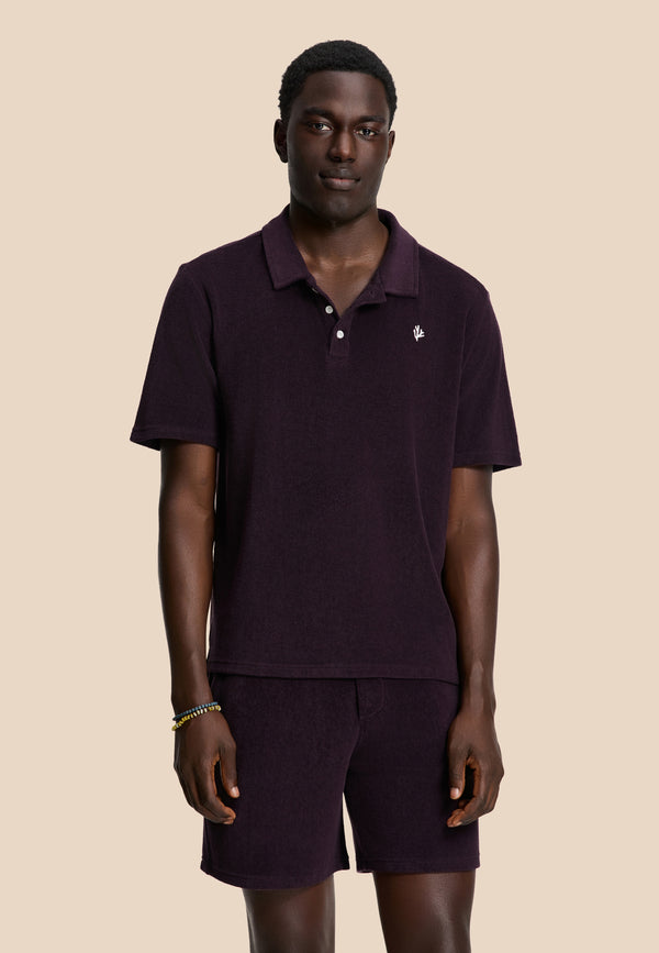 Shiwi NICO Toweling Polo Solid Purple Rock