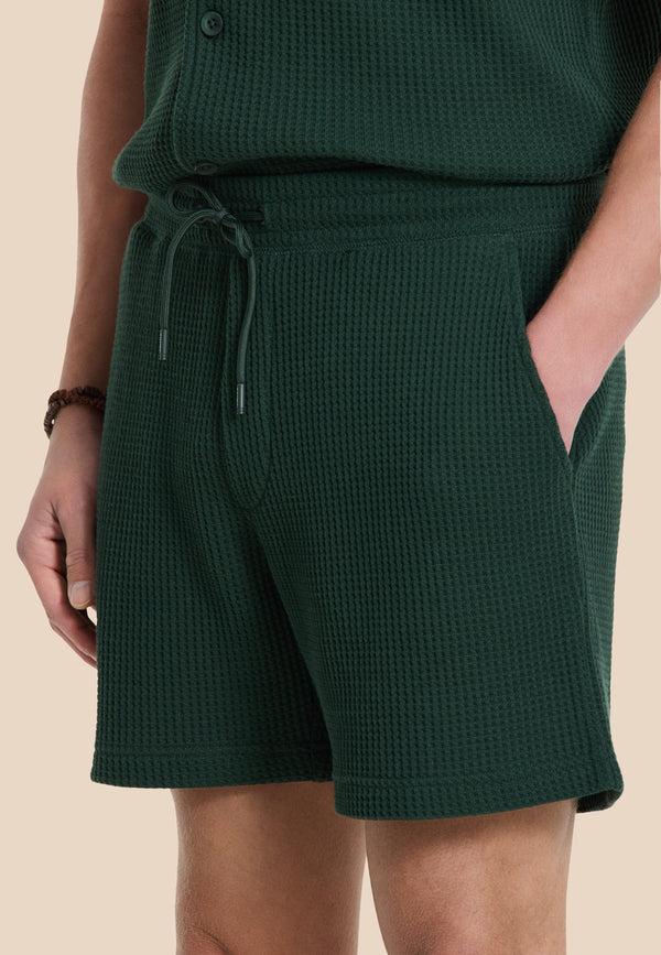 shiwi OSCAR waffle structure shorts green leaf