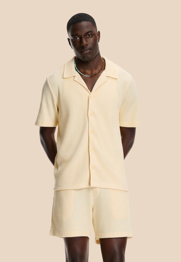 shiwi Oscar waffle structure shorts Light beige