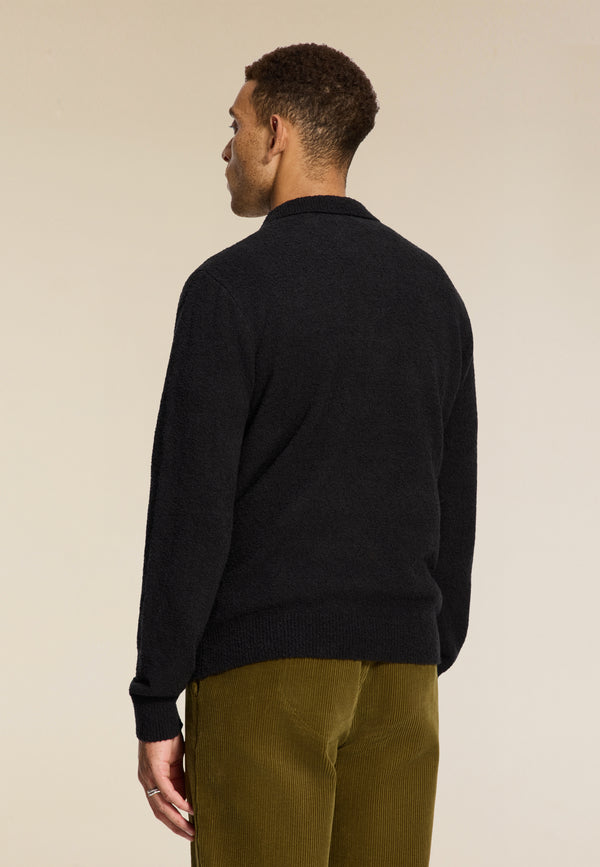 Shiwi PENN Regular Fit Boucle Polo Black