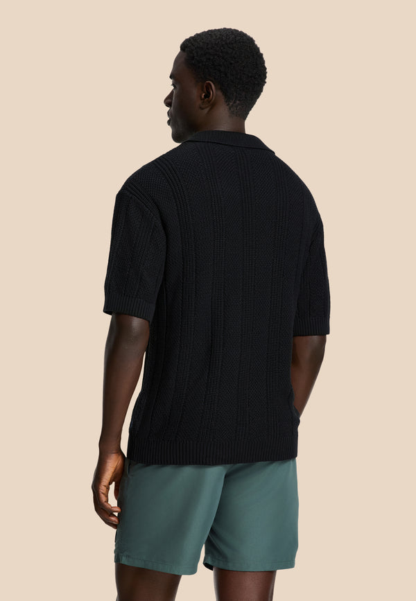 Shiwi PITT Knitted Polo Solid Black