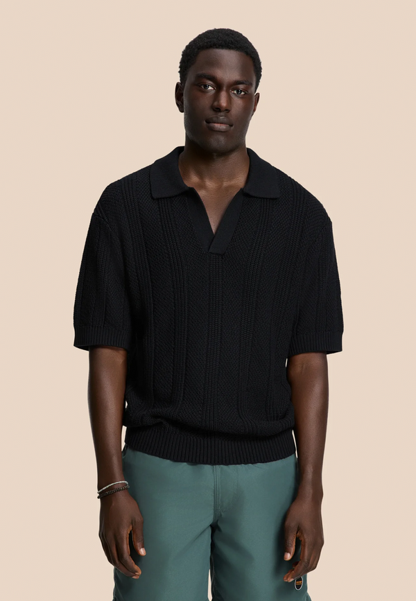 shiwi PITT knitted polo solid Black