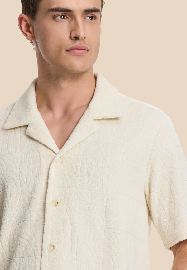 Shiwi TED Short Sleeve Shirt Geo Sun Beige Geo Sun