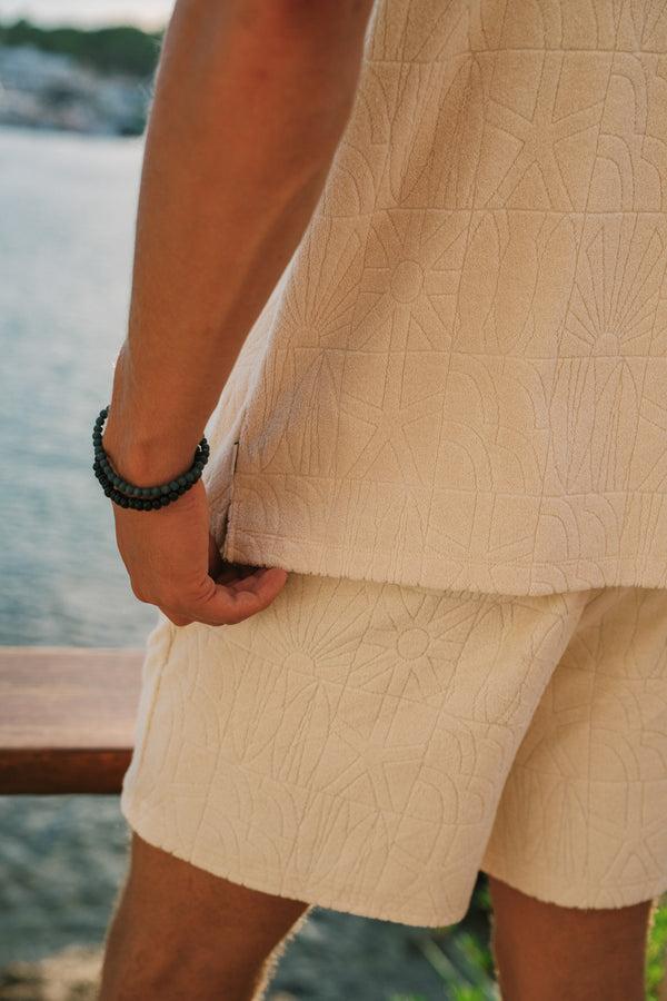 Shiwi TONY Toweling Shorts Geo Sun Beige Geo Sun