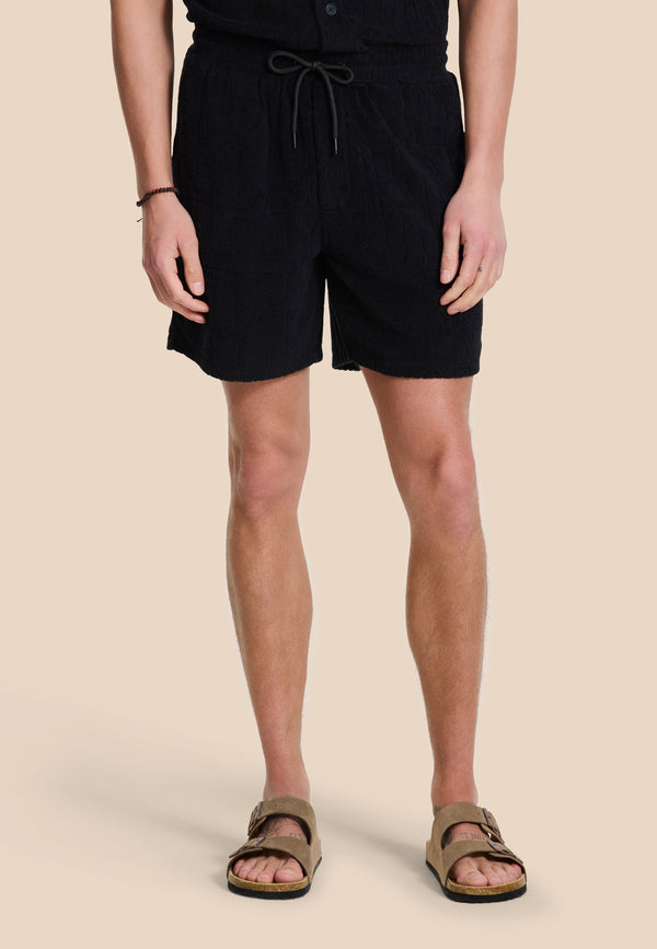 Shiwi TONY Toweling Shorts Geo Sun Black Geo Sun