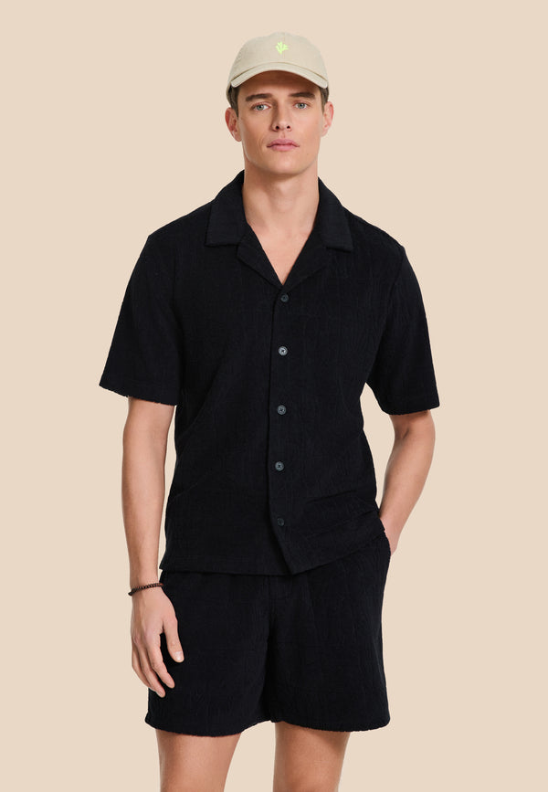 shiwi TONY toweling shorts geo sun Black geo sun