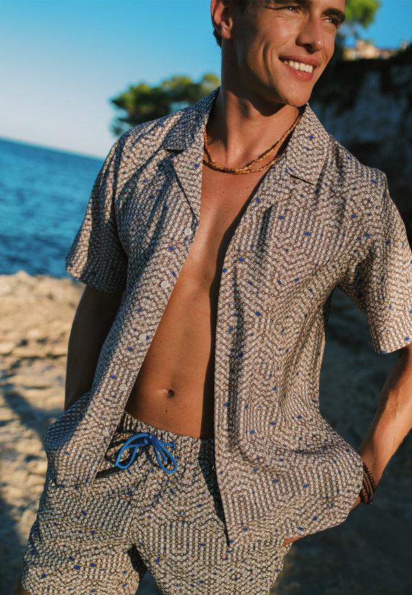 shiwi VIC short sleeve shirt geo storm