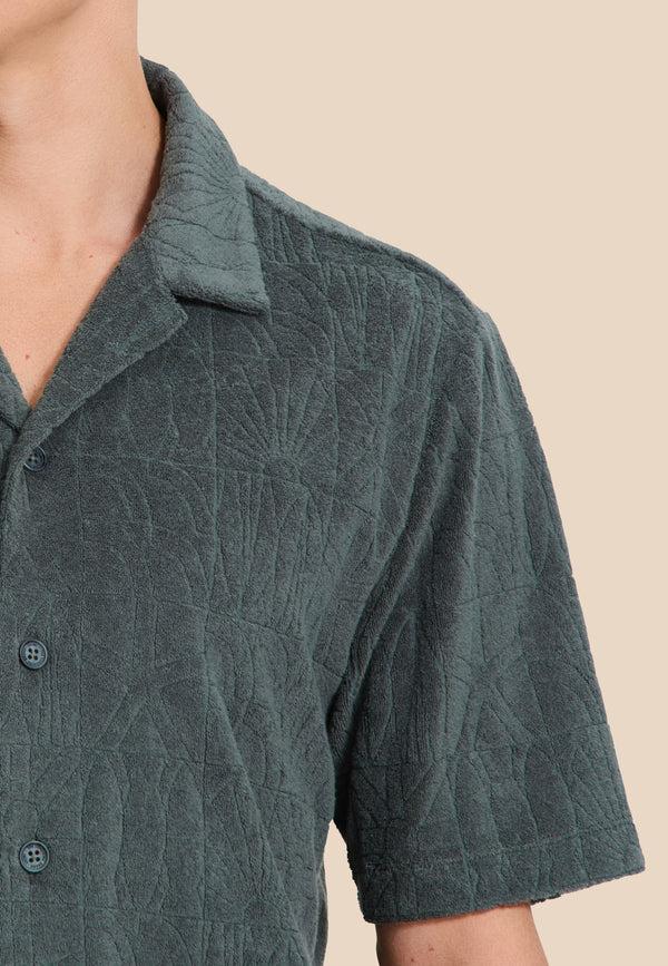 Shiwi TED Short Sleeve Shirt Geo Sun Green Smokey Geo Sun