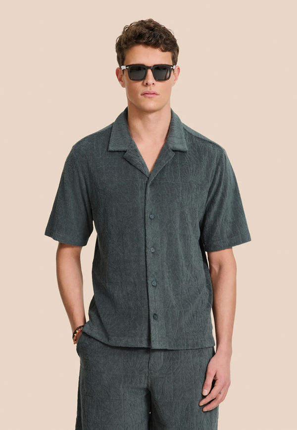 shiwi TED short sleeve shirt geo sun Green smokey geo sun