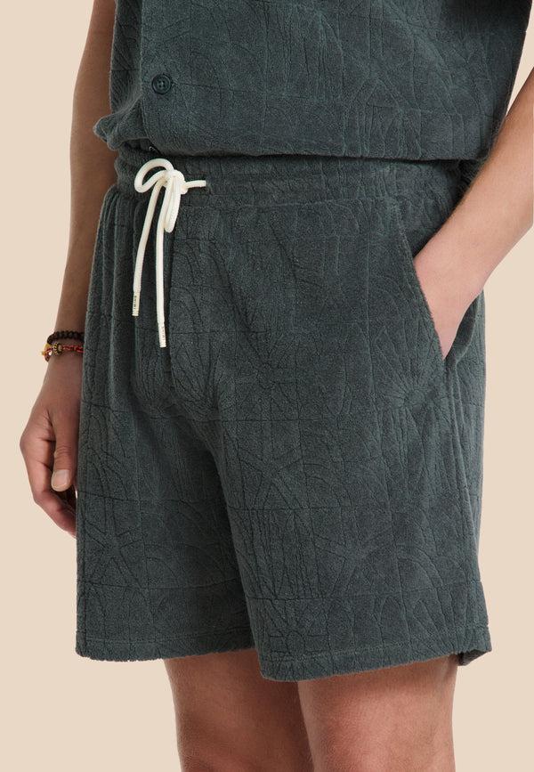 Shiwi TONY Toweling Shorts Geo Sun Green Smokey Geo Sun