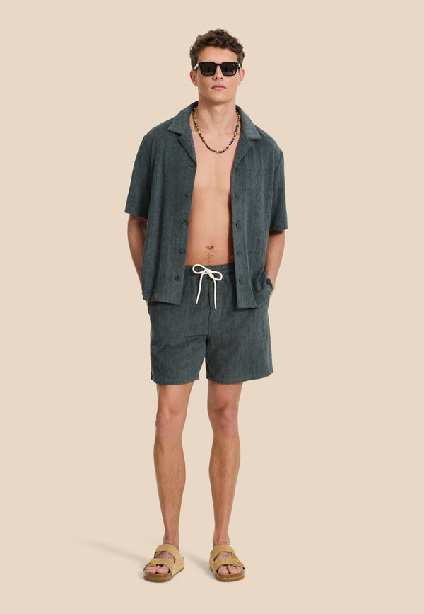 shiwi TONY toweling shorts geo sun Green smokey geo sun