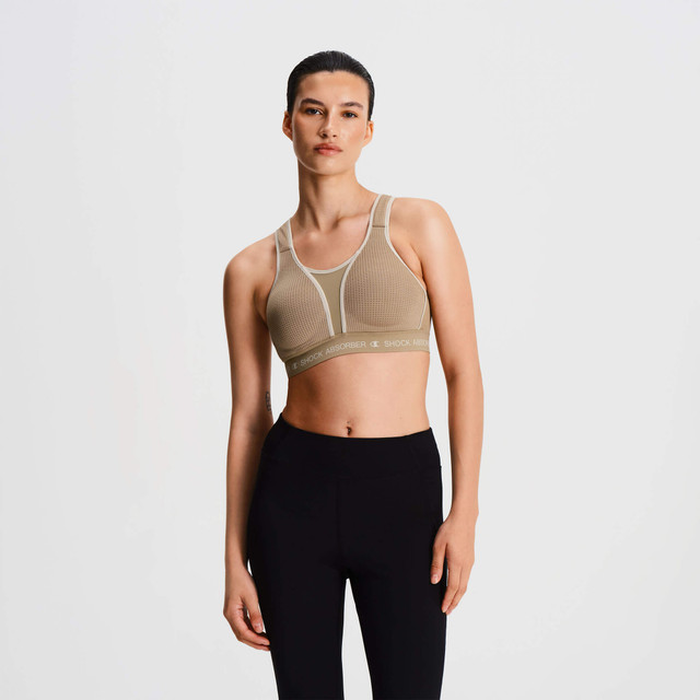 Shock Absorber Ultimate Run Bra Padded - Sand Pepper Khaki