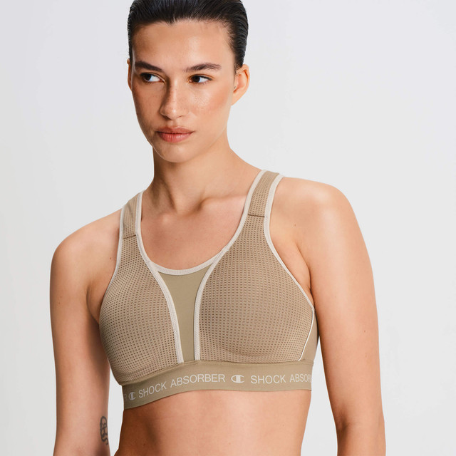 Shock Absorber Ultimate Run Bra Padded - Sand Pepper Khaki