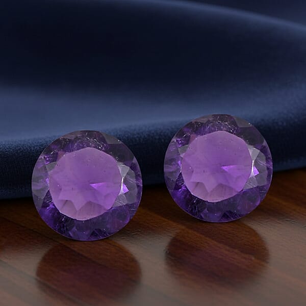 Shop Lc 0.68 Ctw Round Cut African Amethyst Loose Gemstone – AAA Grade (Set Of 2) (5 Mm)