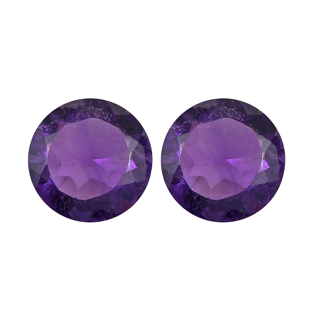 shop lc 0.68 ctw Round Cut African Amethyst Loose Gemstone – AAA Grade (Set Of 2) (5 mm)