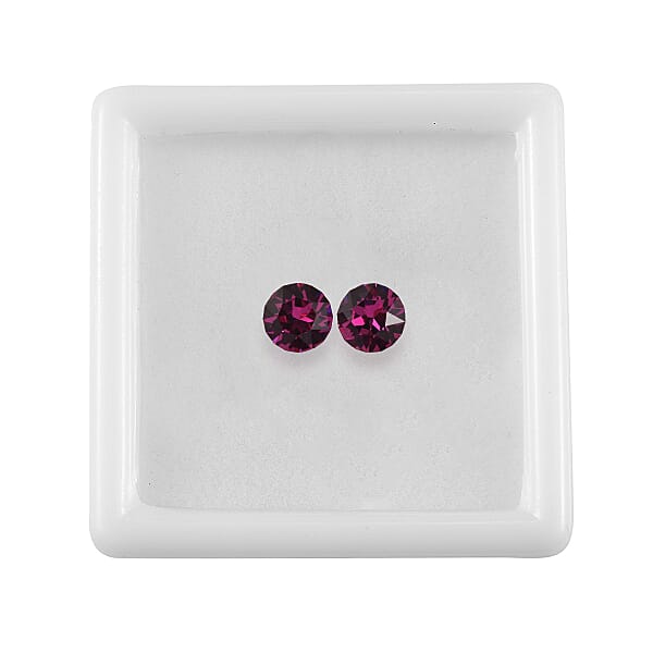 Shop Lc 0.85 Ctw Round Cut Fuchsia Swarovski Crystal Loose Stone (Set Of 2) (5.5 Mm)