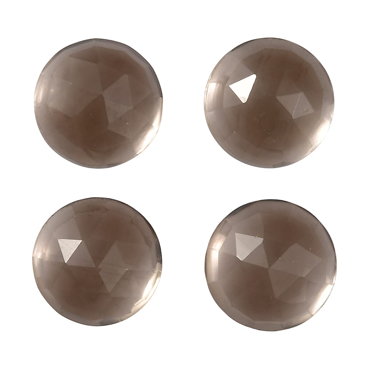 shop lc 1.43 ctw Round Cut Smoky Quartz Loose Gemstone (Set Of 4) (5 mm)