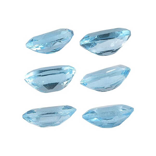 Shop Lc 1.54 Ctw Oval Cut Blue Topaz Loose Gemstones (Set Of 6) (5x3 Mm)