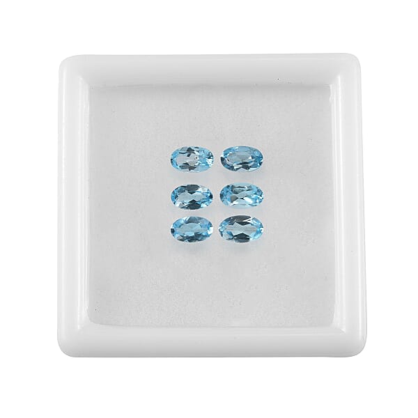 Shop Lc 1.54 Ctw Oval Cut Blue Topaz Loose Gemstones (Set Of 6) (5x3 Mm)