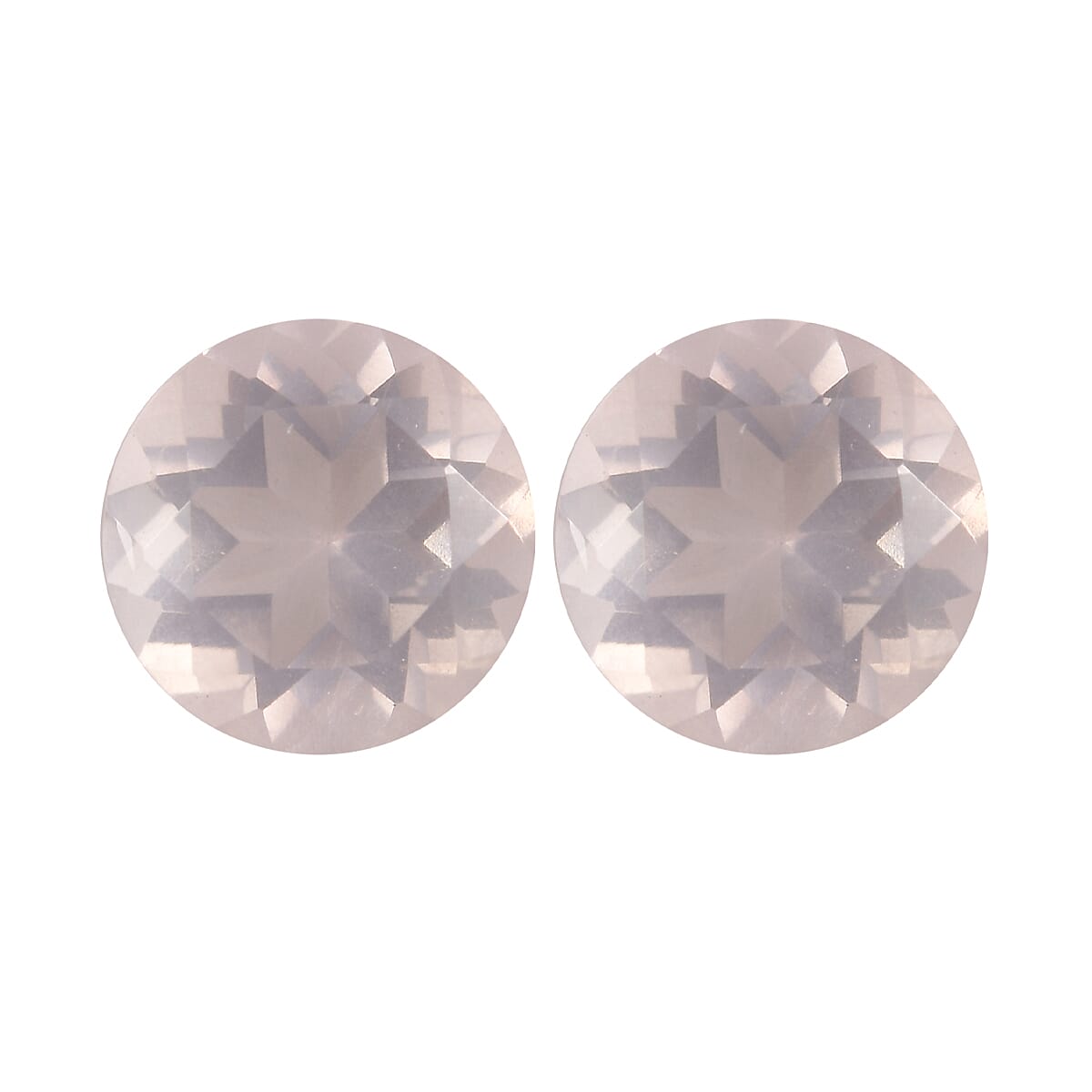 shop lc 1.55 ctw Round Cut Rose Quartz Loose Gemstone (Set Of 2) (6 mm)