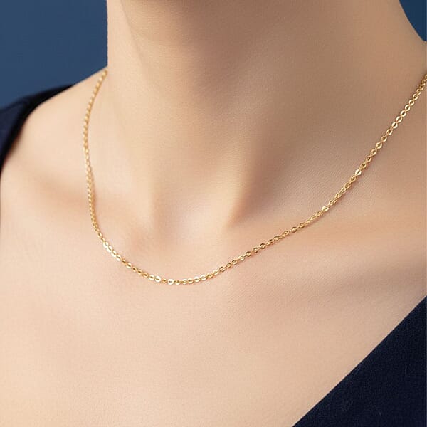 Shop Lc 1.5mm Rolo Chain Necklace In 18K Yellow Gold 1.6 Grams 20 Inches