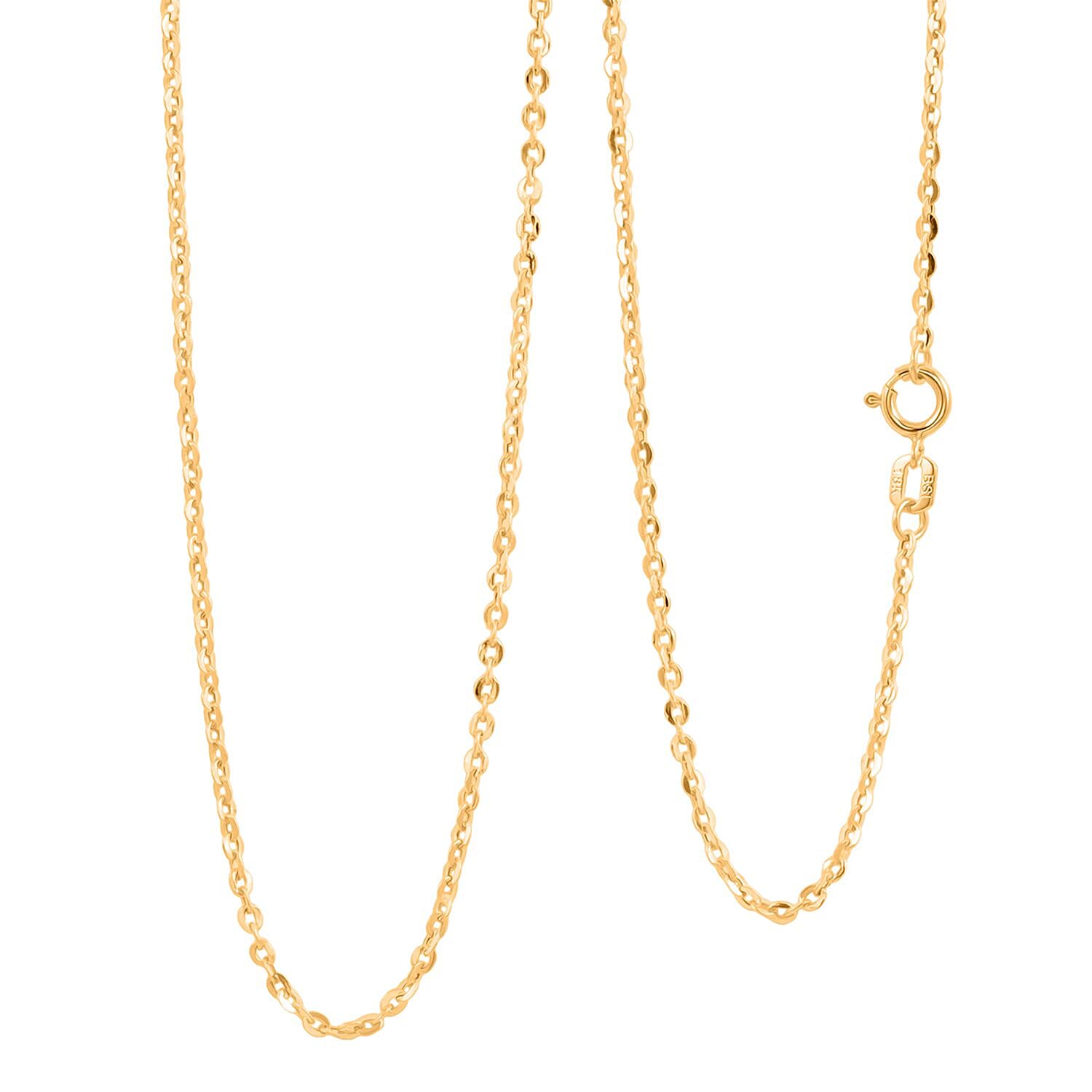 shop lc 1.5mm Rolo Chain Necklace in 18K Yellow Gold 1.6 Grams 20 Inches