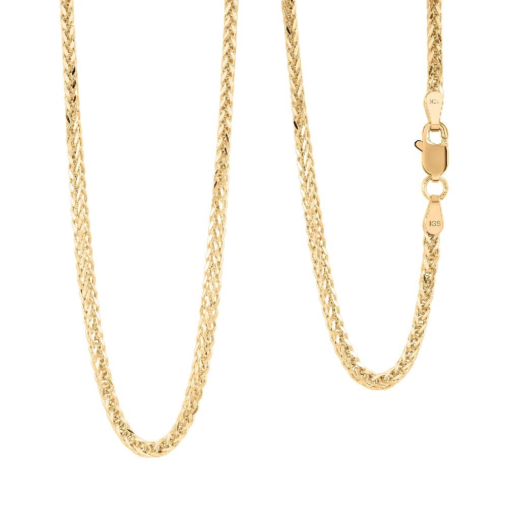 shop lc 1.5mm Square Palma Necklace in 10K Yellow Gold 4.2 Grams 22 Inches