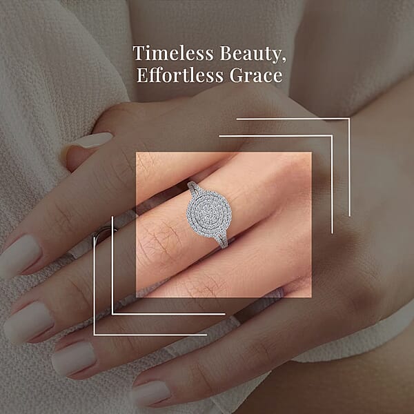 Shop Lc 10K White Gold G-H SI Luxuriant Lab Grown Diamond Cocktail Ring 3 Grams 1.00 Ctw