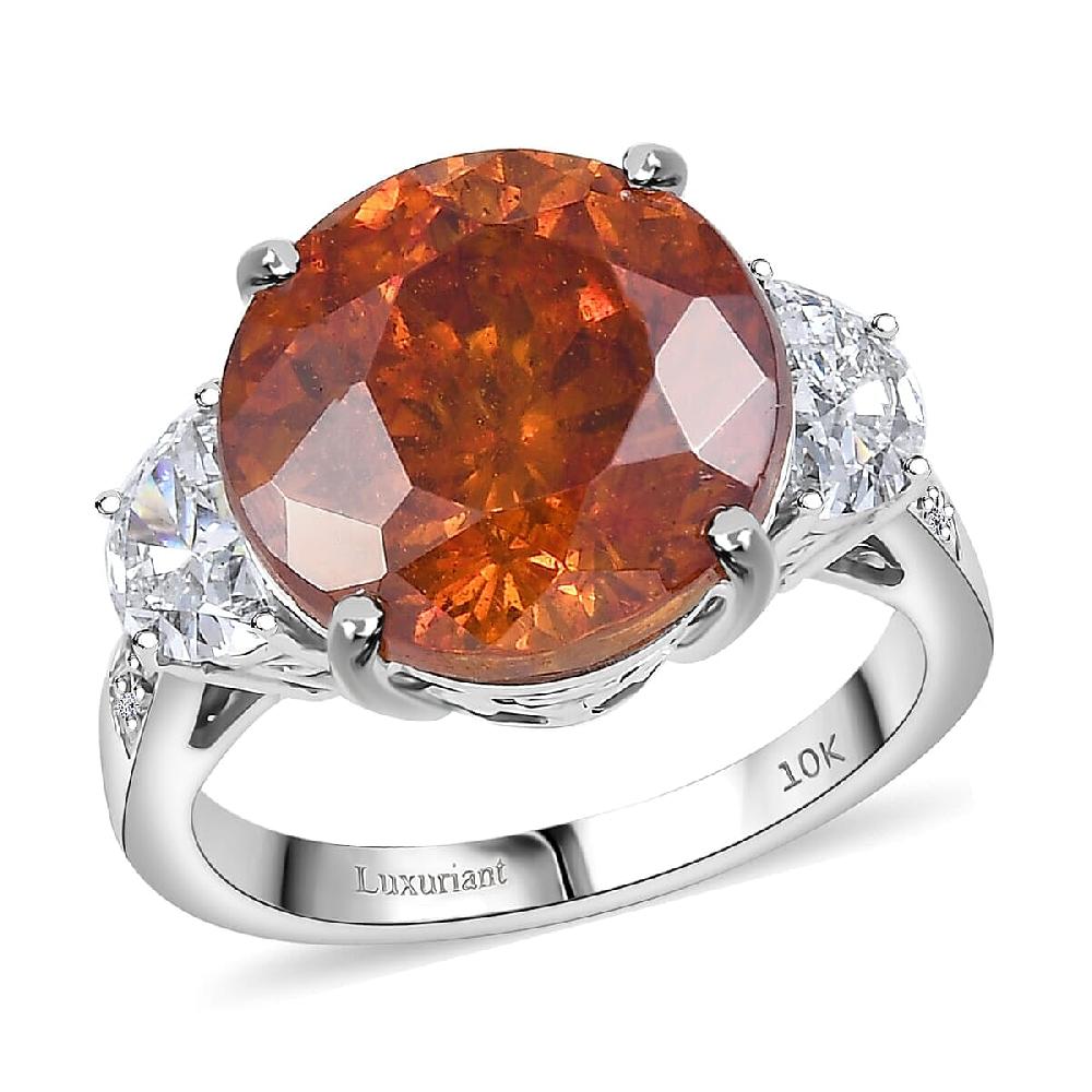 shop lc 10K White Gold Premium Picos Altos Sphalerite Luxuriant Lab Grown Diamond (E-F VS) (1.03 cts) Ring 12.35 ctw